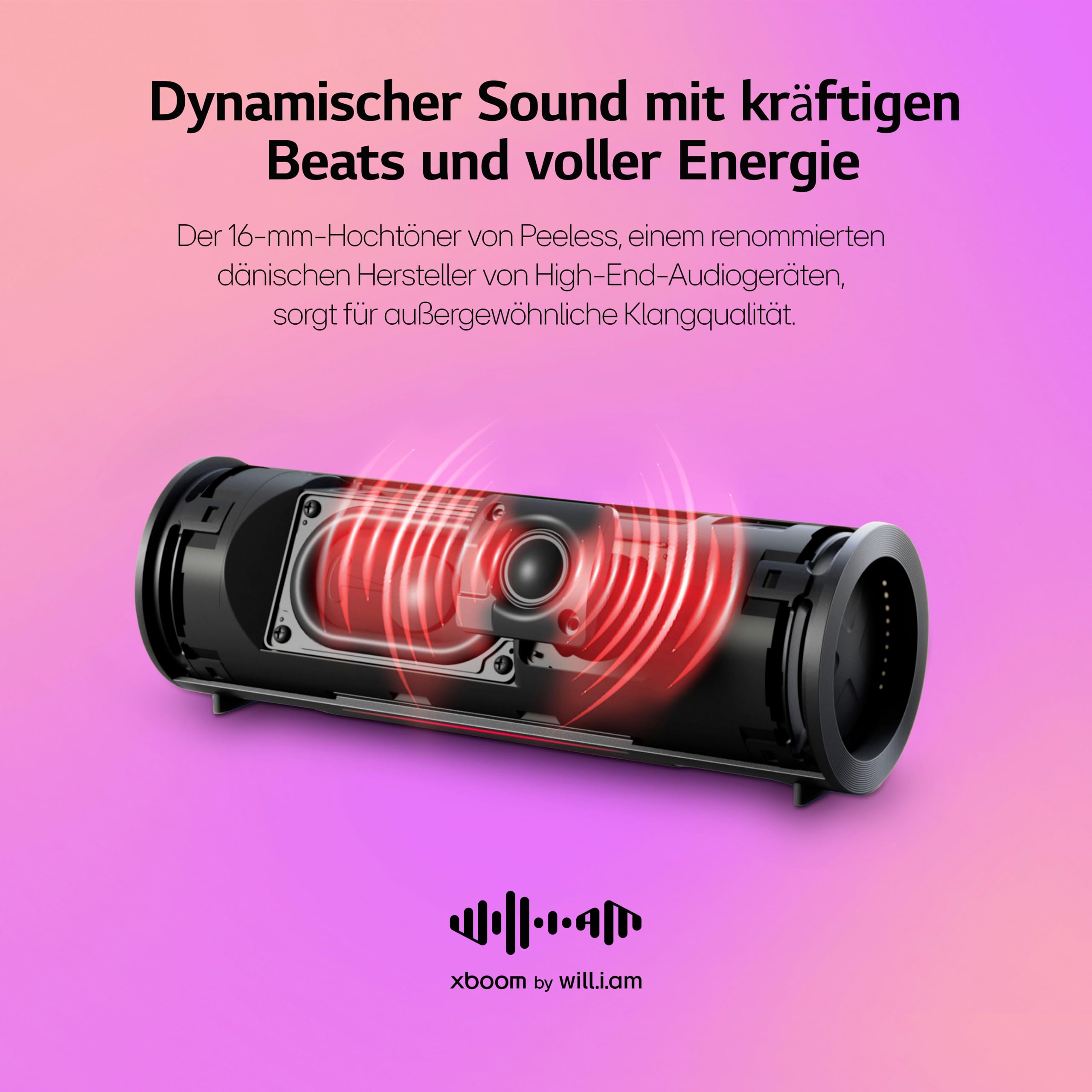 LG xboom Grab by will.i.am, tragbarer Bluetooth-Lautsprecher (Signature Sound, IP67, bis zu 20 Std. Akkulaufzeit), Schwarz [Modelljahr: 2025] 4