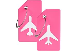 2 Pack Initial Letter Silicone Luggage Tag Baggage Handbag School Bag Suitcase Instrument Tag Orange by Gostwo (Airplane, Rose Hermosa01)