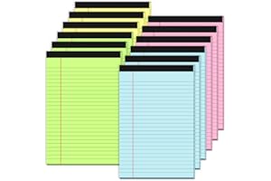 ZAVIKO Legal Pads 5x8 Colored Note Pads 5x8, 12 Pack Small Legal Pads 5x8 College Ruled, Colored Notepads 5x8 Lined Paper Pads, Mini Legal Pads 5x8 Notepad, Lined Notebook Paper 5x8 Pads, 30 Sheets/Pad