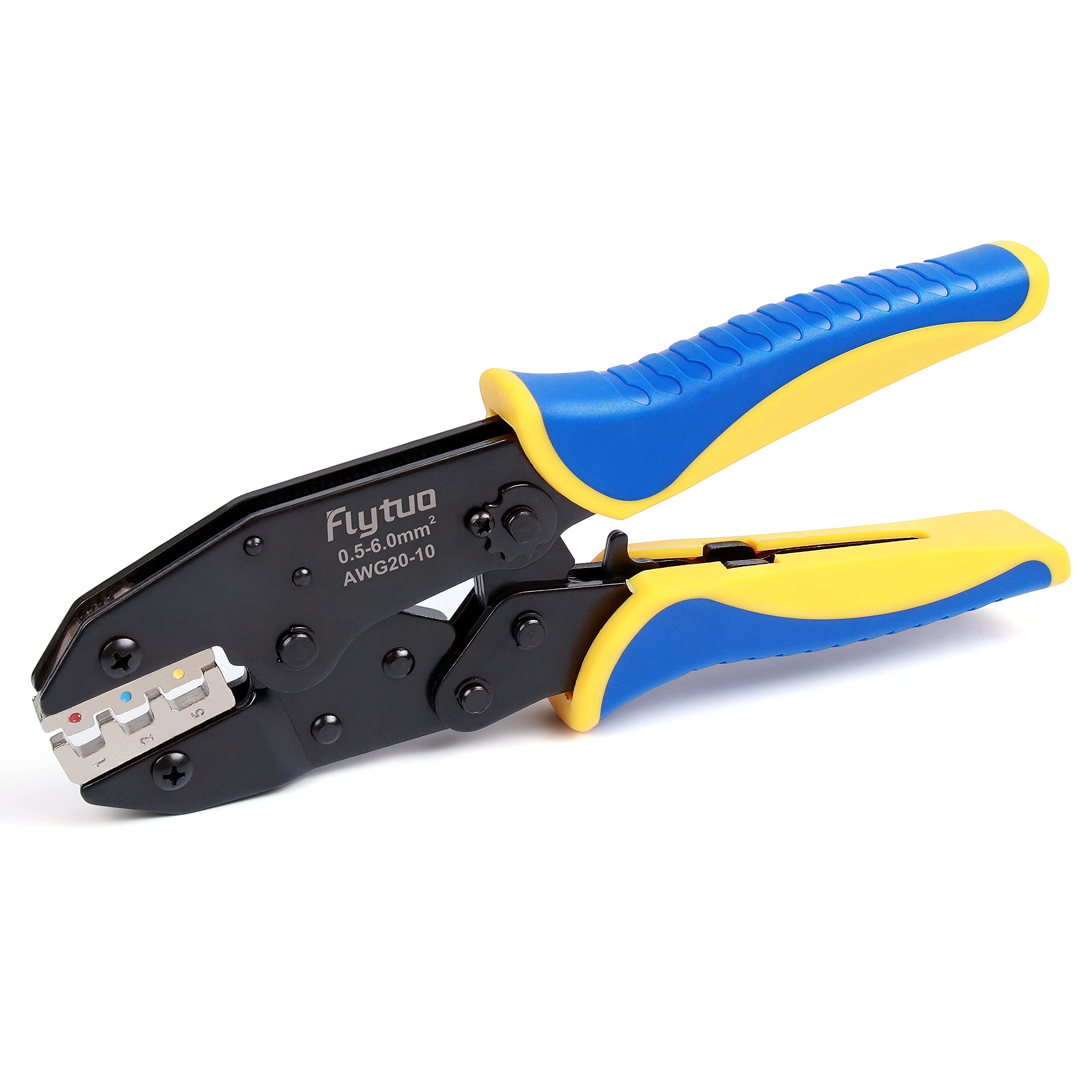 Flytuo Crimping Tool for Heat Shrink Connectors, AWG 20-10/0.5-6mm² Professional Wire Crimper, Wire Crimp Tool for Electrical and Automotive Use, Reliable Connections