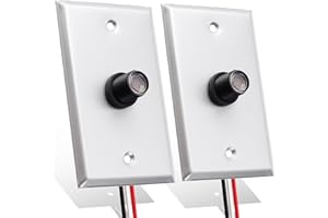 Retisee 2 Pcs Photocell Sensor for Outdoor Lights with Photocell and Wall Plate, Hardwire Light Control, Controls Lighting Dusk to Dawn Compatible with Incandescent Compact Fluorescent Halogen LED