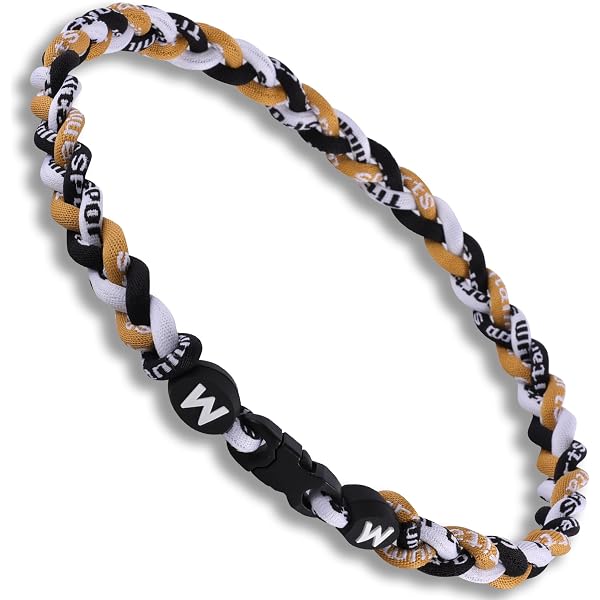 Collier Sport En Titane 3 Tresses Twist Tornado - Vert Blanc - Baseball & Softball - Homme - Style Décontracté