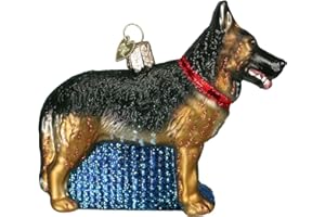 Old World Christmas Dog Collection Glass Blown Ornaments for Christmas Tree, German Shepherd