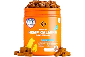 Hemp Calming Chews for Dogs Anxiety - 150 pcs - Dog Anxiety Relief with Melatonin - Calming Chews for Stress, Travel, Check-u