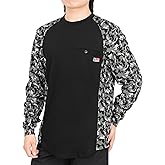 BOCOMAL FR Shirts Crewneck Camo Two-Tone 5.5oz Lightweight Melt Pocket Flame Resistant Long Sleeve Welding Shirt