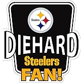 Siskiyou Sports NFL Pittsburgh Steelers Die-Hard Fan Auto Decal, Team Colors, One Size