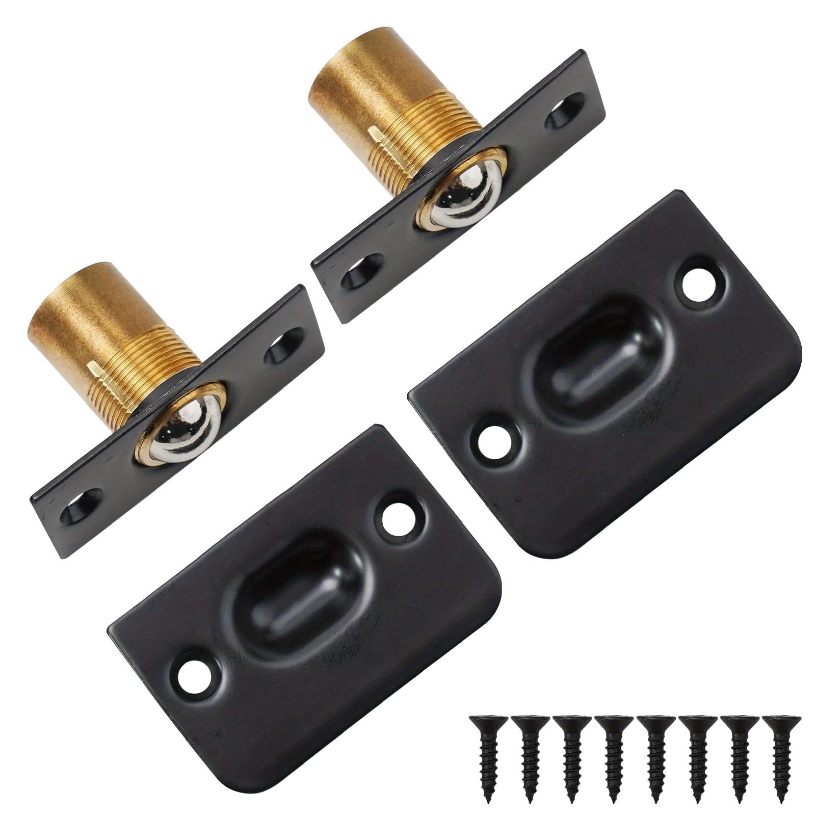 2 Pack Ball Door Catches for Internal Doors, Door Latch Roller Adjustable Ball Latches Spring Ball Bearing Door Catch Door Hardware for Cupboard Closet Top of Door