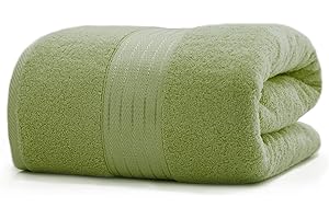 COZYART Green Oversized Bath Sheet for Bathroom 35x70 100% Cotton Body Shower Towel Soft Absorbent Durable 650 GSM Extra Large Towels for Daily Use