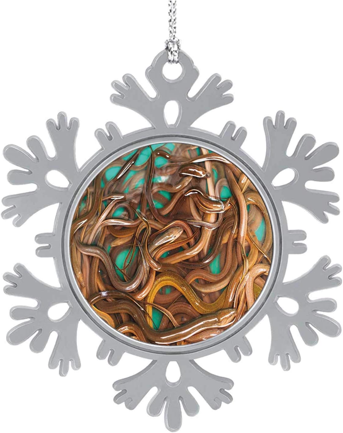 C COABALLA Asian Thai EEL Fish or Like Worms Sale at Street Market in Thailand for Food,Ornament Hanging Creative Gifts for Christmas Party Decoration 3PCS