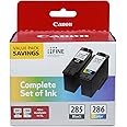 Canon® PG-285 Black/CL-286 Tri-Color Standard-Yield Ink Cartridges, Pack Of 2, 6197C004