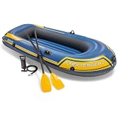 INTEX Challenger Inflatable Boat Set: Includes Deluxe 48in Boat Oars and High-Output Pump