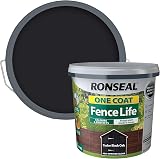 Ronseal One Coat Fence Life Tudor Black Oak 5 Litre view 1