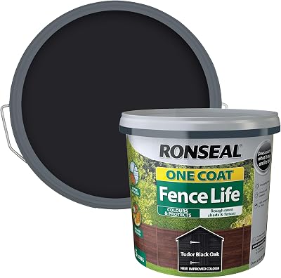 Ronseal One Coat Fence Life Tudor Black Oak 5 Litre
