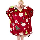 Moinlizy Blanket Hoodie Oversized Wearable Hooded Blanket for Adult Women and Men with Pocket Thick Sherpa Hoodie