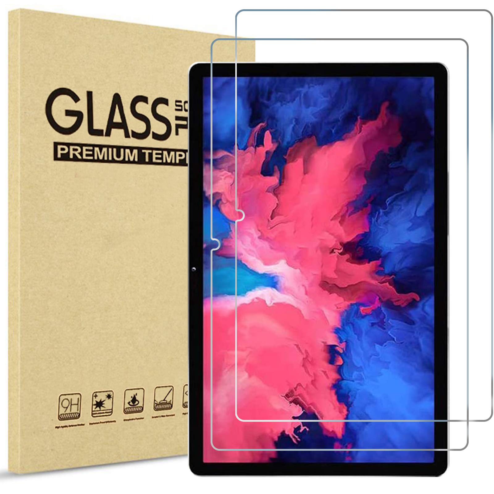 ProCase 2 Pack Screen Protector for Lenovo Tab P11 Plus 2021(TB-J616F/ TB-J616X) & Tab P11 2020(TB-J606F/ TB-J606X), Tempered Glass Screen Film for 11-inch Tablet