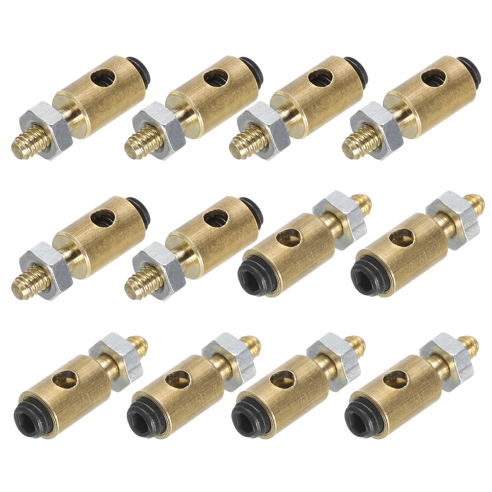 sourcing map Linkage Stoppers Connecting Servo Arm,Adjustable Push Rod with Nut and Screw for RC Airplane,D4x1.8mm 12Pcs — image 1