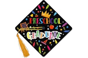FRAKRON Graduation Cap Topper for Preschool Kindergarten Elementary Graduation Cap Decorations Next Stop Kindergarten Grad Cap Cover