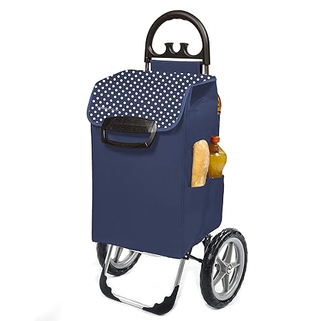 Einkaufstrolley XXL Kiley mit großen Rädern in blau mit 78L - extra großer Einkaufsroller Einkaufshilfe Trolli 50kg belastbar