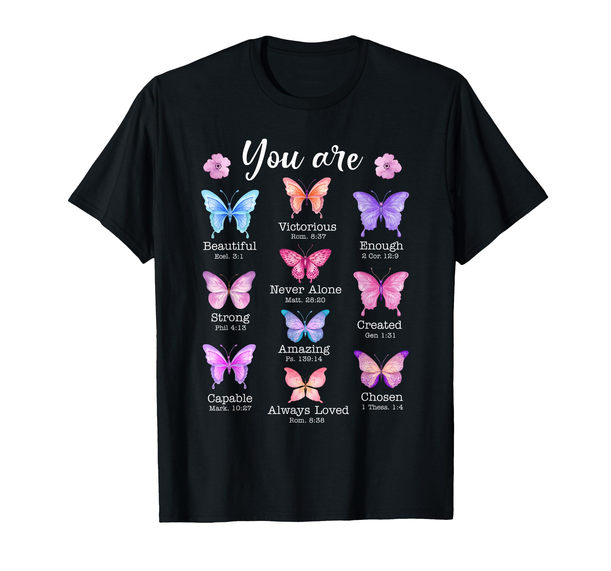 Photo 1 of *CYAN NOT BLACK** You are Butterfly Beautiful Christian Religious Bible Verse T-Shirt Kids XS
