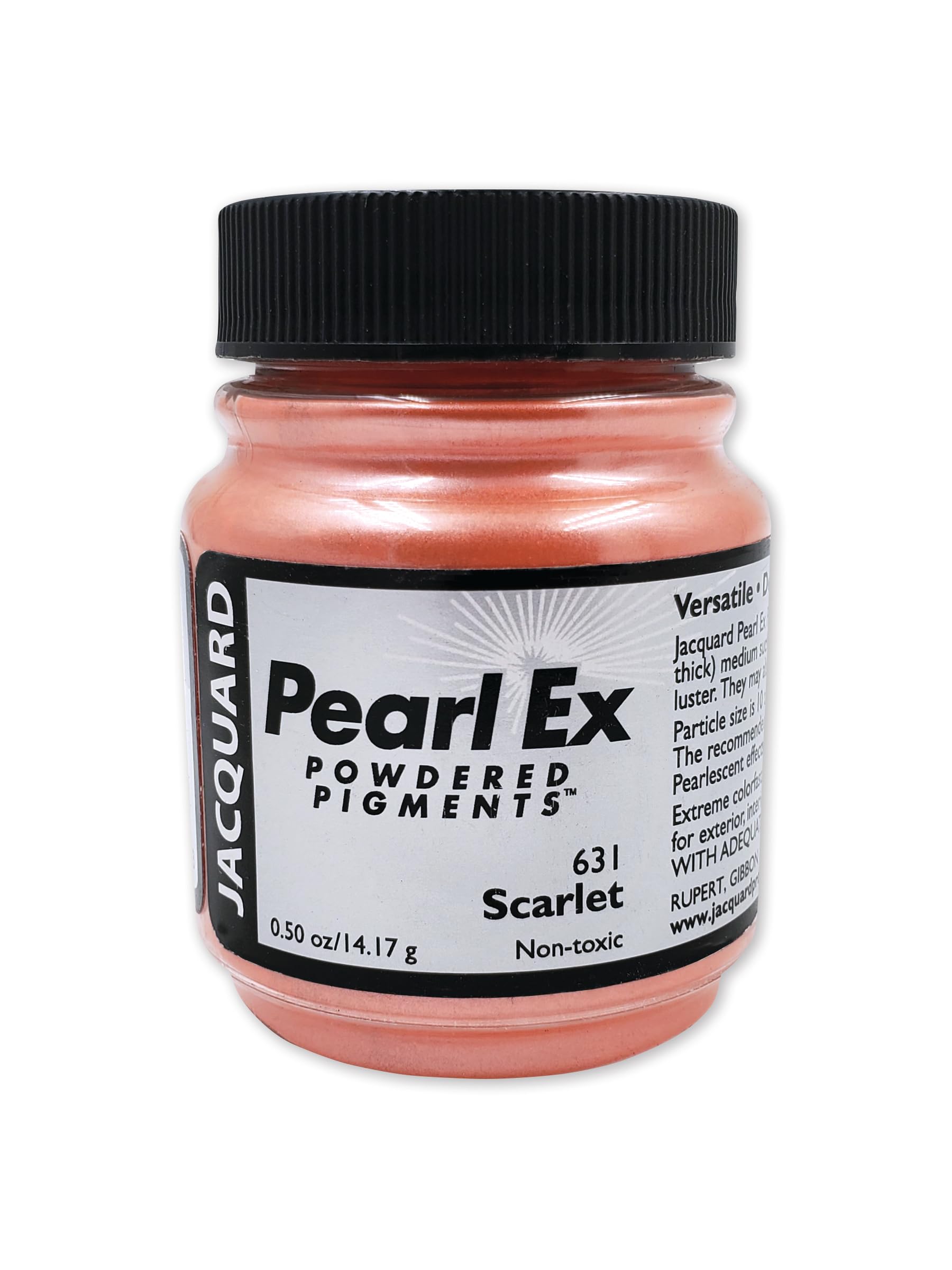 Pearl-Ex Pigment by Jacquard, Creates Metallic or Pearlescent Effect, .5 Ounce Jar, Scarlet