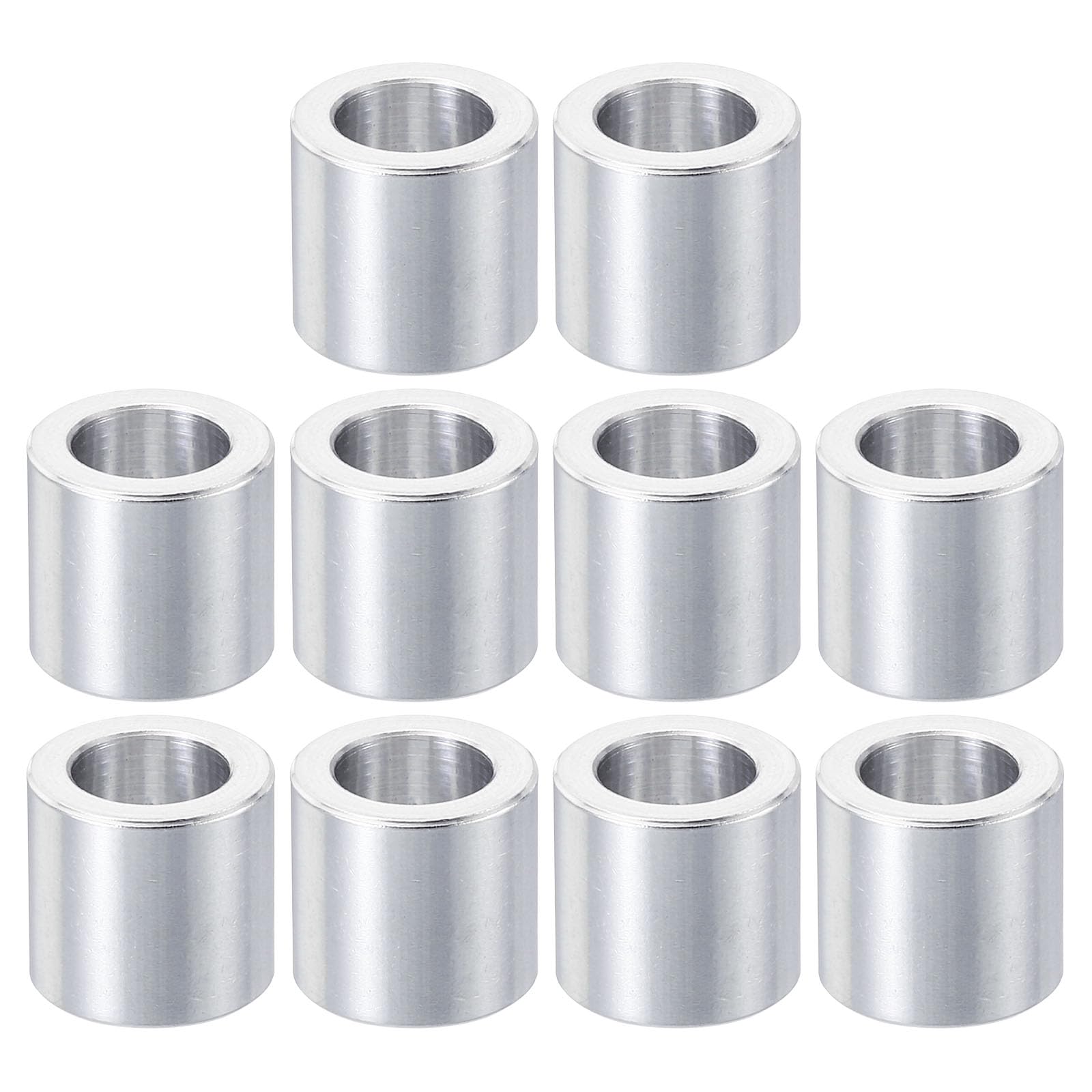 PATIKIL M10 Aluminum Spacers, 10 Pcs Metal Spacer Aluminum 10.2mm ID x 16mm OD x 15mm L Aluminum Spacer Screw Standoff Round for 3/8" M10 Screw Bolts