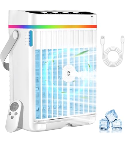 Portable Air Conditioner, 1200mL Evaporative Air Cooler, Personal Mini Air Conditioner 3 Speeds 2 4h Timer 120 Oscillating Portable Ac Unit Fan Small A - View #2