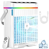Portable Air Conditioners, 1250ml Mini Air Conditioner Portable Air Cooling Fan Air Cooler Fan with 3 Speeds & 1-3H Timer, Aire Acondicionado Portatil for Bedroom Room Office Desk