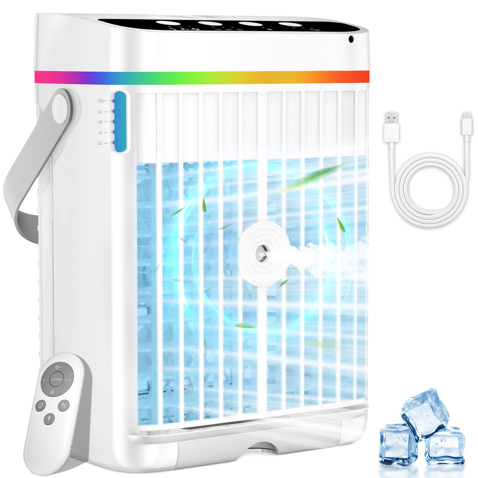 Photo 1 of Portable Air Conditioners, 1250ml Mini Air Conditioner Portable, Air Cooling Fan Evaporative Air Cooler Fan with 3 Speeds & 1-3H Timer, Aire Acondicionado Portatil for Bedroom Room Office Desk