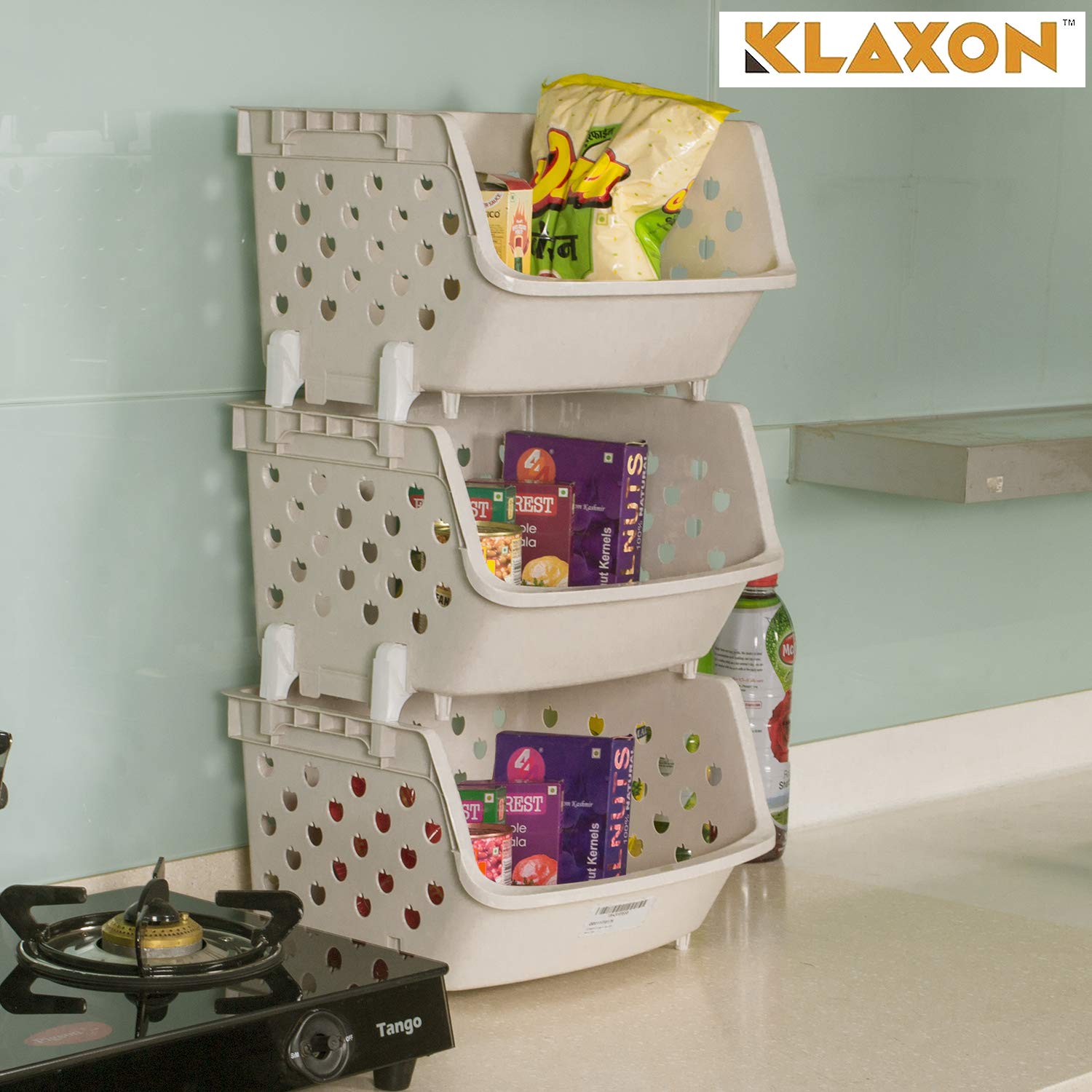 Buy Klaxon Plastic Storage Racks 3 Tier Fordable Multipurpose