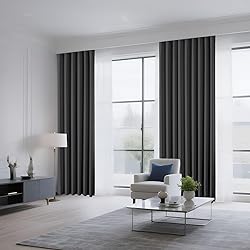 CUCRAF Dark Grey Blackout Curtains 45 inch Length 2