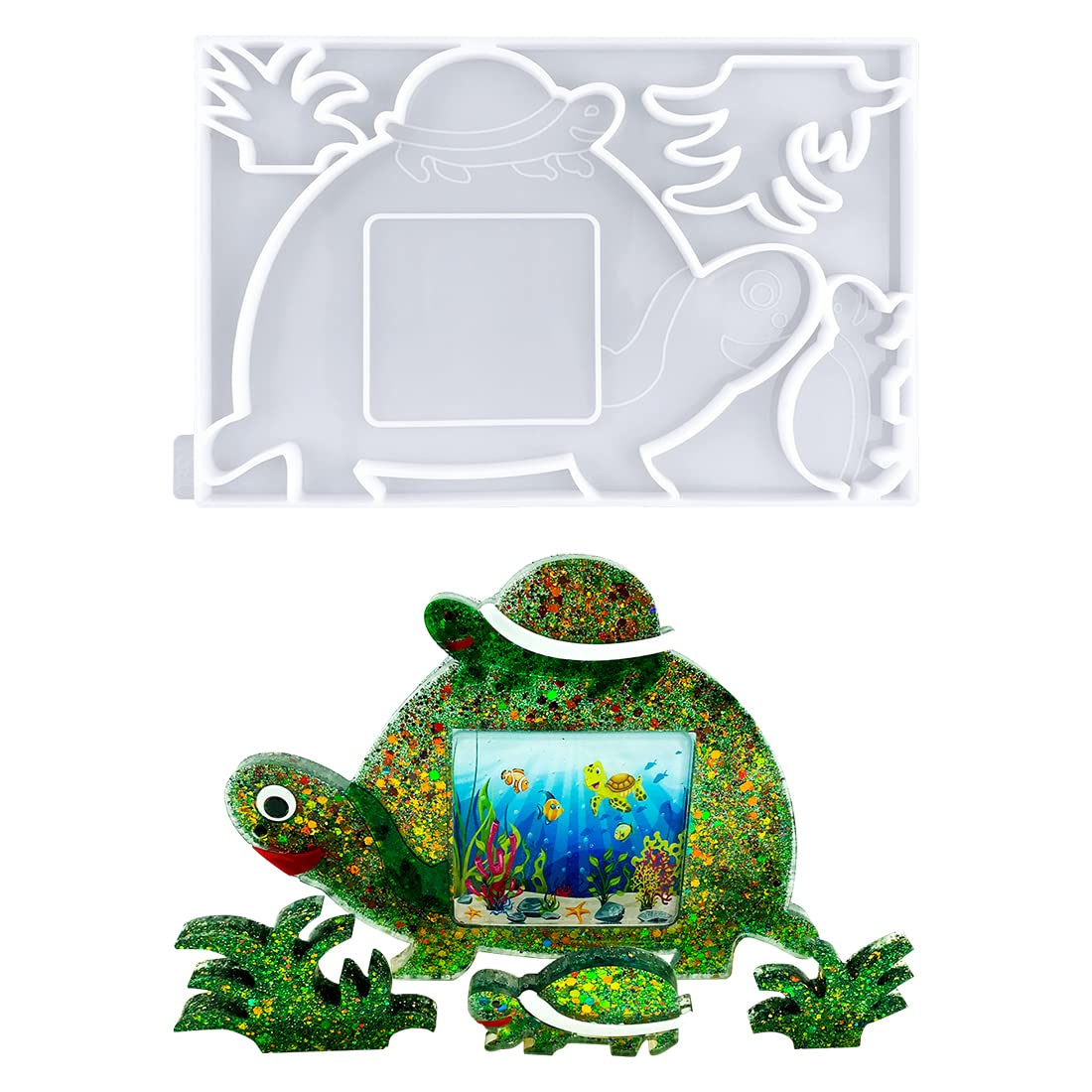 Voyyphixa Turtle Animal Photo Frame Mould Epoxy Resin Mould for Epoxy Casting for DIY Personalized Anniversary, Wedding Birthday, Handicraft Home Decor (Turtle)