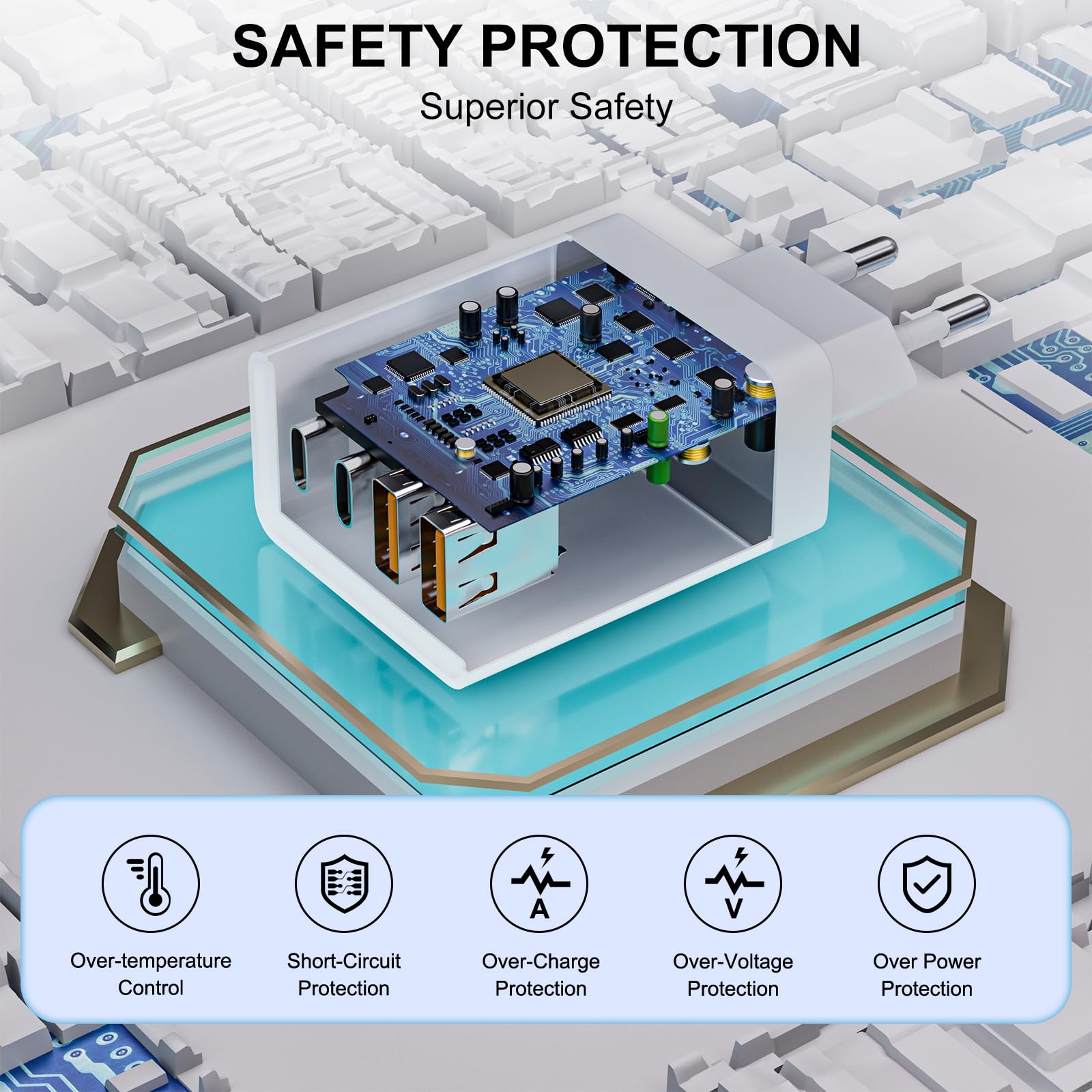 USB C Ladegerät, 40W 4-Ports Mehrfach Ladegerät mit USB-C und USB A, Schnellladegerät PD3.0 Power Adapter USB Netzteil Stecker für iPhone 17/16/15/14/13/12/11/Pro Max/XS/XR, iPad Samsung Galaxy S25 3