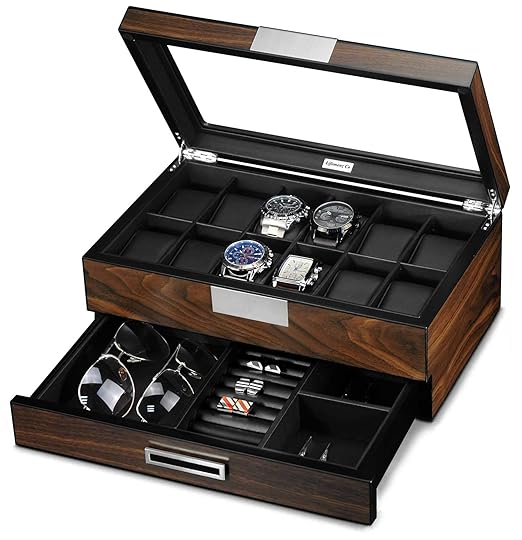 Buy Lifomenz Co Wooden Watch Box for Men Watch Jewelry Box Organizer
