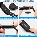 EasyULT Replacement Strap for Huawei Band 7 6 Honor Band 6 Black Silicone Soft view 3