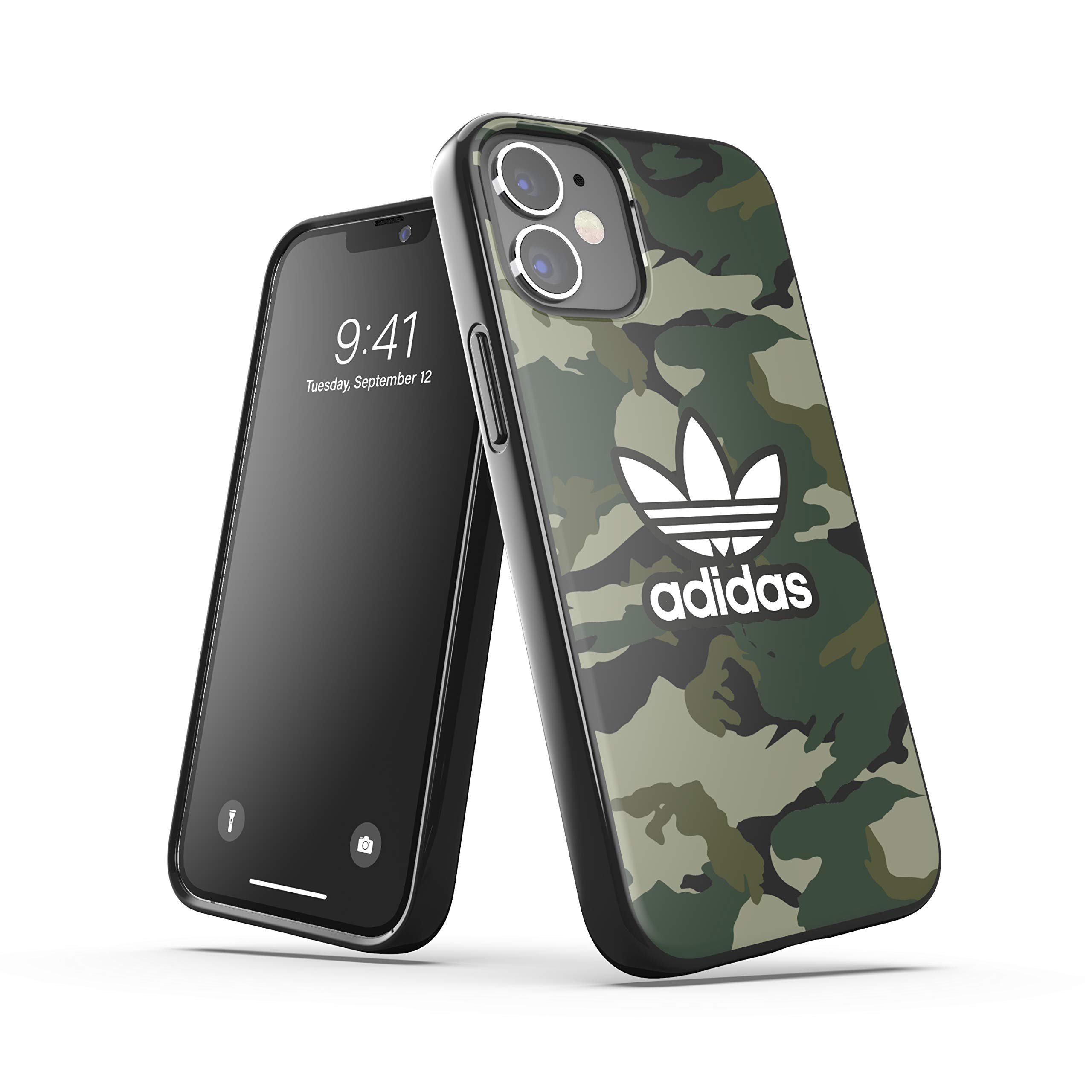 adidas Phone Case Designed for iPhone 12 Mini Case, 5.4 Inches, Drop Tested Cases, Shockproof Raised Edges, Originals Snap Case Protective Cover, Night Cargo Black