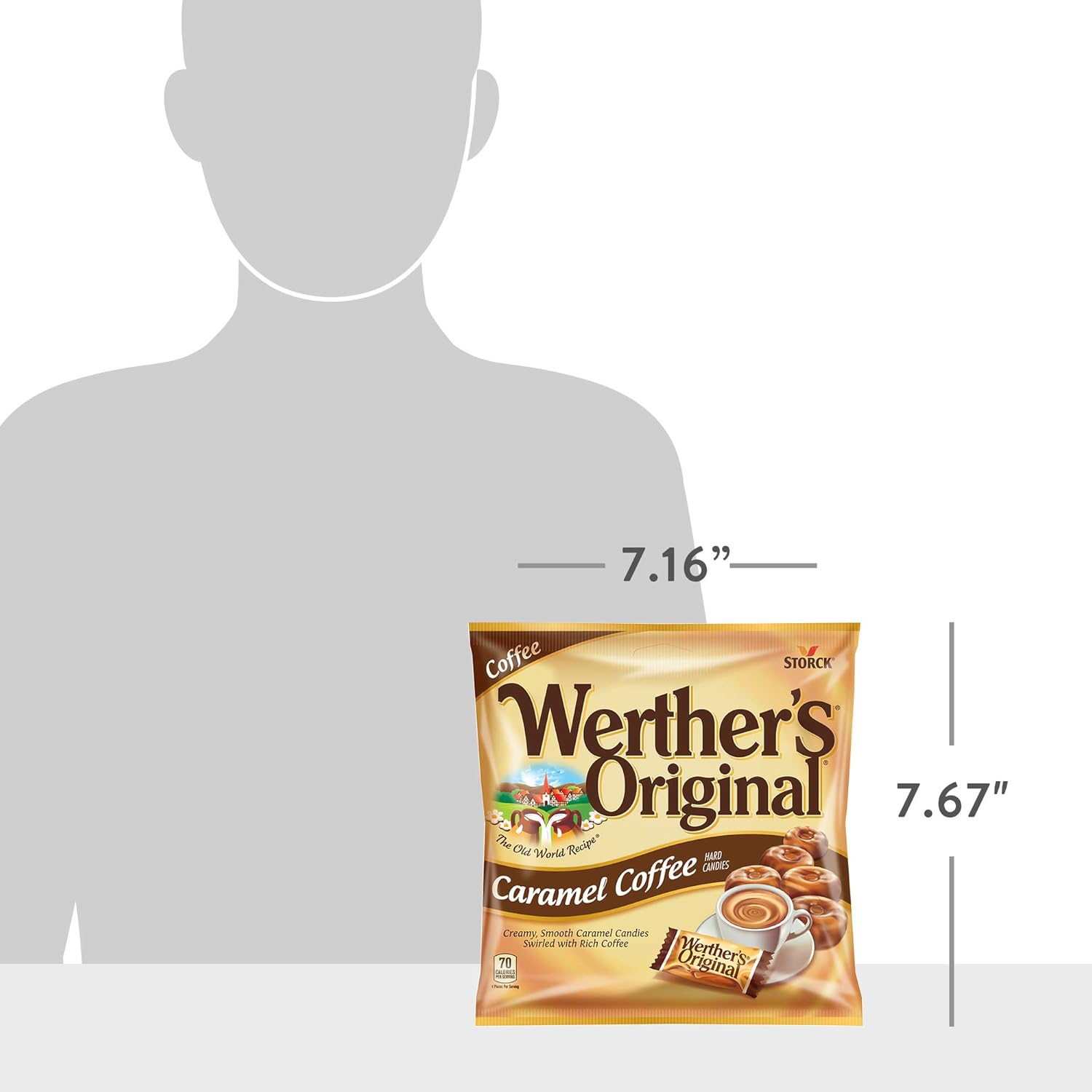 WERTHER'S ORIGINAL Caramel Coffee Hard Candy, 5.5 Ounce Bag (Pack of 12), Bulk Candy, Individually Wrapped Candy Caramels, Caramel Candy Sweets, Bag of Candy, Hard Candy Bulk : Werthers Original Caramel Cofffee Hard Candies : Grocery & Gourmet Food