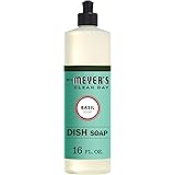 MRS. MEYER'S CLEAN DAY Liquid Dish Soap, Biodegradable Formula, Basil, 16 fl. oz - Pack of 6