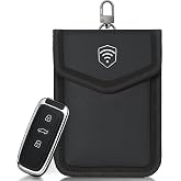 Faraday Pouch for Key Fob, Car Key Fob Signal Blocker Case, RFID Blocking Key Fob Protector, Waterproof Faraday Bag for Car Keys, Keyless Entry Remote Pouch (Black, 1 Pack)