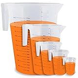 ABN 5 Piece Set of Graduated Paint Mixing Pitchers