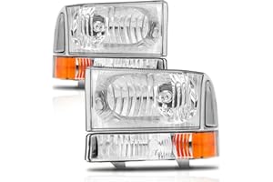 AXLAHA Headlights Assembly Fit for 1999 2000 2001 2002 2003 2004 Ford F250 F350 F450 F550 Super Duty/2000-2004 Ford Excursion
