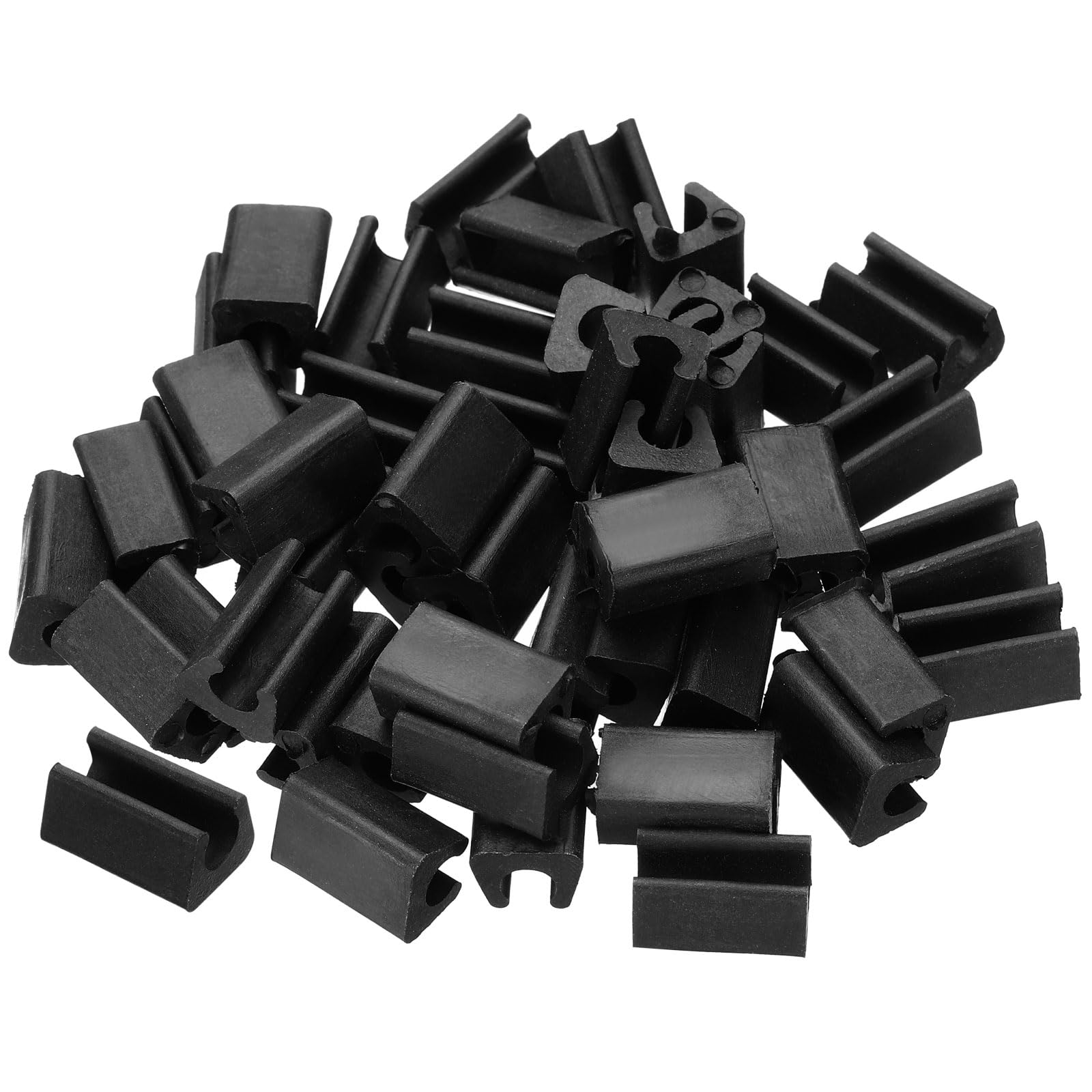 PATIKIL Kitchen Sink Rack Feet, 50 Pack 4mm ID Plastic Sink Protective Replacement Feet Wire Bumpers Protector for Kitchen Sink Grid, Black