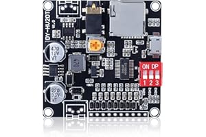 20W Voice Playback Module, PEMENOL DC 6-35V Sound Board USB Downloadable Music Player 24-bit DAC Output MP3 WAV Support TF Card 32GB Max for Broadcast Device Electronics Present Christmas DIY