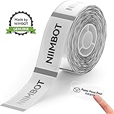 NIIMBOT D110 Label Maker Tape, 14x30mm (0.55"x1.18") 210Label/Roll, Waterproof Label for Home Office Oragnization (Clear)