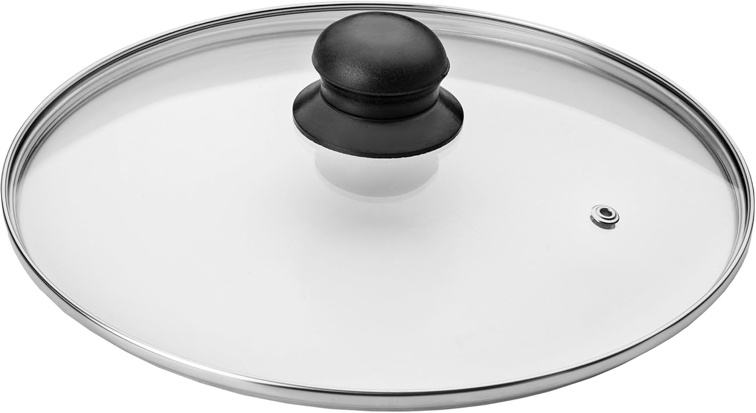 Ibili 970728 Stainless Steel Vented Silver & Black Glass Saucepan Cover