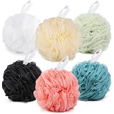 BTYMS XXL Large Loofah Bath Sponge 100g/pc, 6 Pcs Exfoliating Mesh Pouf Shower Puffs for Men and Women