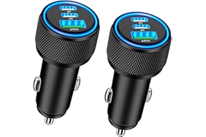 USB C Car Charger, KASHIMURA 2Pack 3-Port 67W Dual USB-C&USB-A Car Power Cigarette Lighter PD/QC3.0 Type-C Fast Car Charging Adapter for iPhone 15 14 13 12 11 Pro Max, iPad, Galaxy S24 S23 S22, Pixel