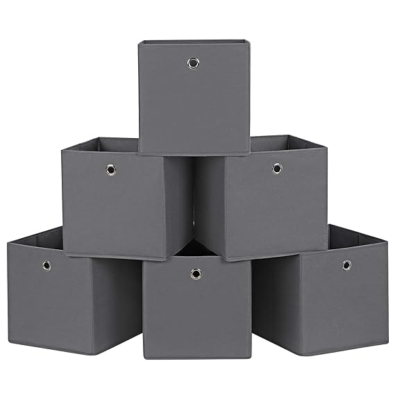 SONGMICS set of 6 Fabric Foldable storage Box Drawer Cubes with