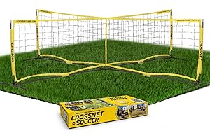 CROSSNET Four Square Game - Outdoor Family Sport - Tennis Soccer Nets - Quick Assemble - Portable Training Equipment