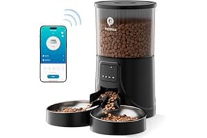 PETULTRA Cat Feeder Automatic for 2 Cats: Automatic Cat Feeder WiFi 2.4G- Time Dual Cat Feeder 1-10 Meals| Smart App Control Auto Pet Feeder for Cats and Small Dog Indoor with Stainless Steel Basin