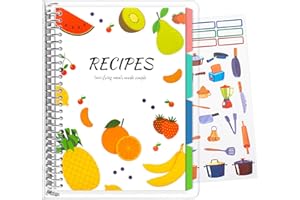 BLESWIN Recipe Book - Blank Recipe Book to Write Your Own Recipes, Family Recipe Binder with Dividers, Personalized Empty Coo